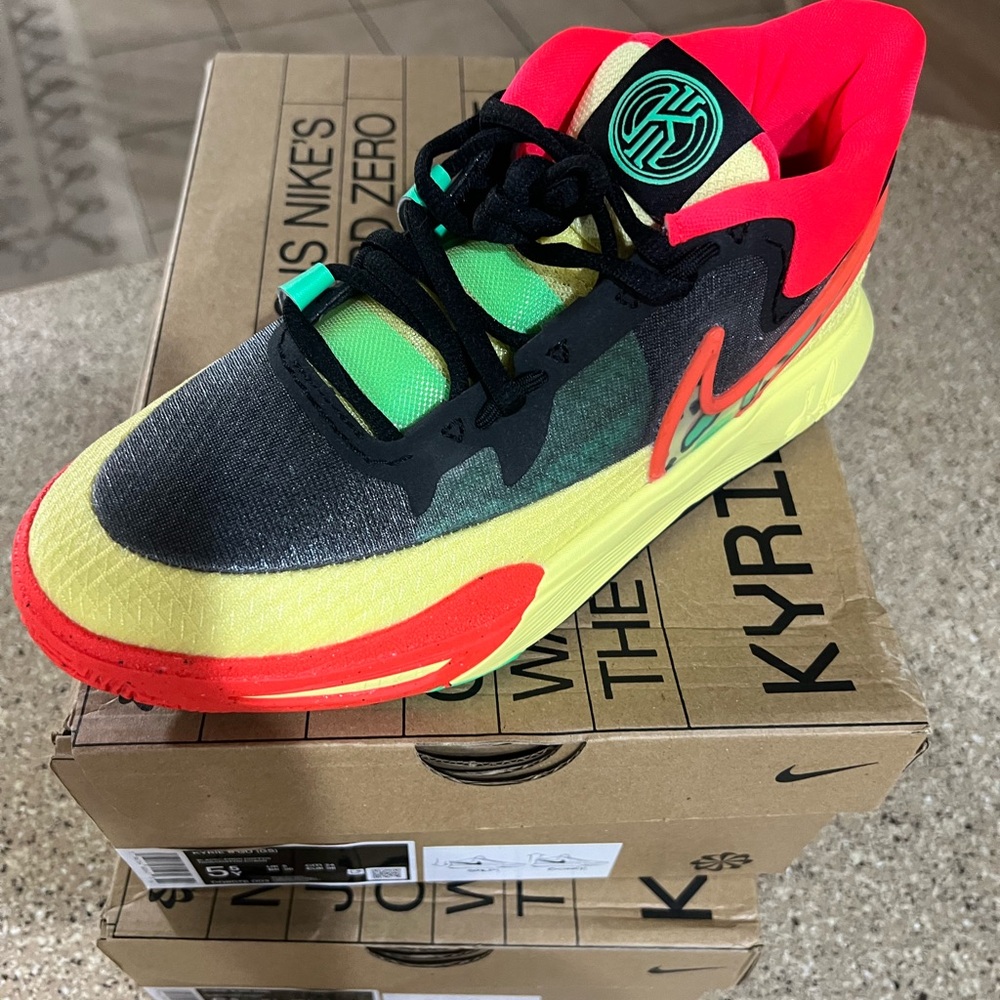 Nike Kids' Kyrie Unreleased Red, Yellow, and Black Sneakers